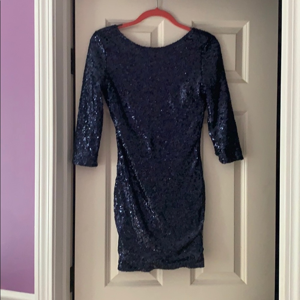 navy sequin dress